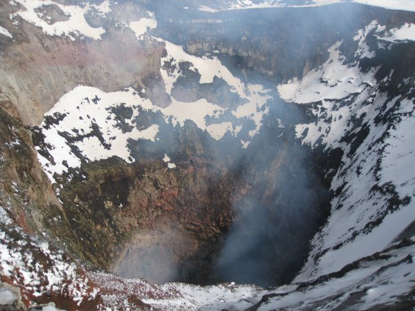 Looking into the crater of Volcano Villarrica