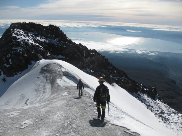 On our way down the glacer on Volcano Villarrica