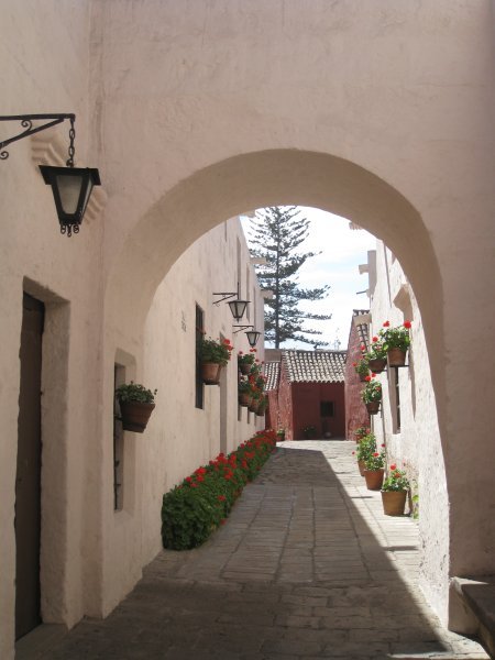 One of the many narrow streets in Monasterio de Santa Catalina