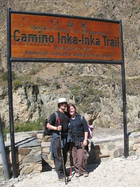 Possing at the start of the inca trail