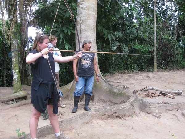 Learning jungle bow skills at our camp