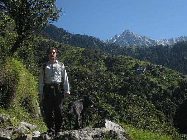 Walking in the hills of Mcleod Ganj with a random dog following us