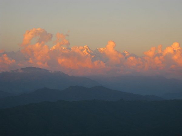 Last glimpse of mountains at sunset from Bandipur
