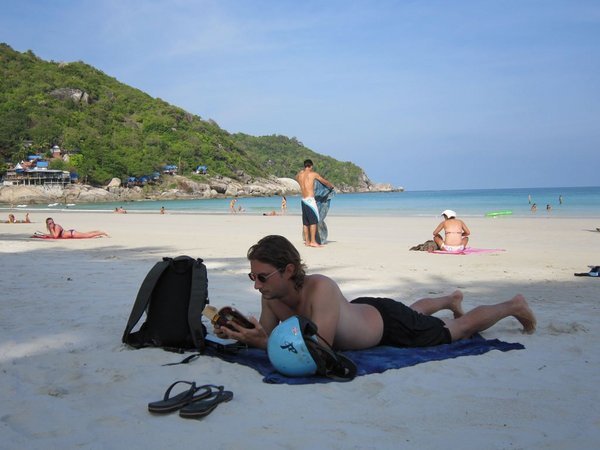 Relaxing on Haad Rin beach, Koh Phan Gan