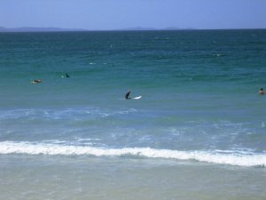 Len surfing at Byron Bay