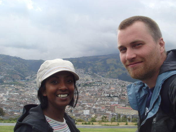Quito Old Town in the background