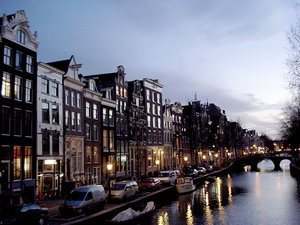 A typical street and canal