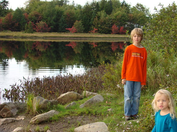 a pond at the campground