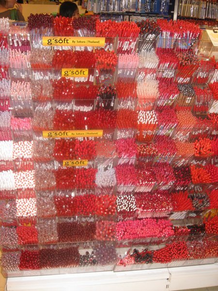 The Selection Of Red Pens At The Siam Center