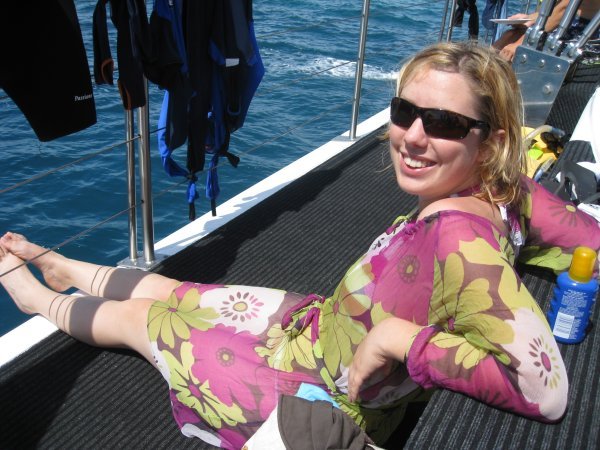 Helen Enjoying The Cruise Out To The Reef