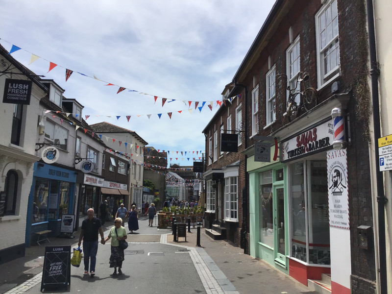 Poole high street in old town 