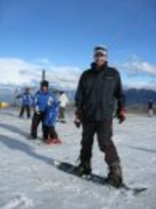 Snowboarding at Coronet Peak
