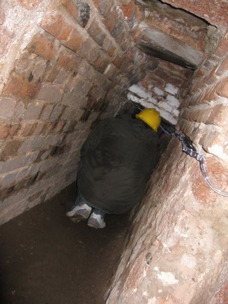 This is how tiny the tunnels were - those poor poor plumbers