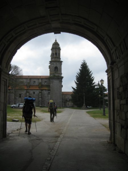 Walking into the monastery