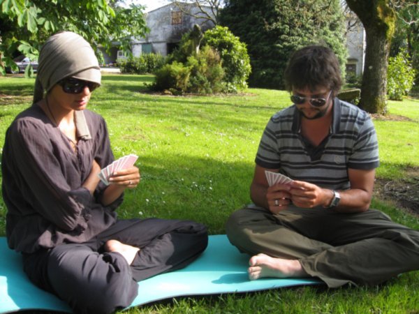 Playing cards in the grounds