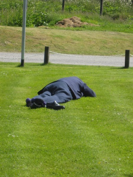 Out the front of the Royal Lochnagar Whisky Distillery... been on a few too many tours??