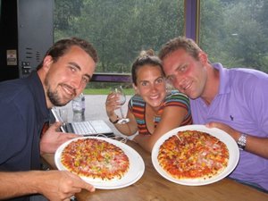Pizza at campground near Werfen
