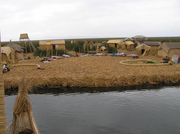The floating islands of the Uros peoples, and their boats all made of reeds
