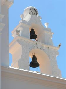 Bell tower on the Iglesia de Nuestra Senora del Pilar