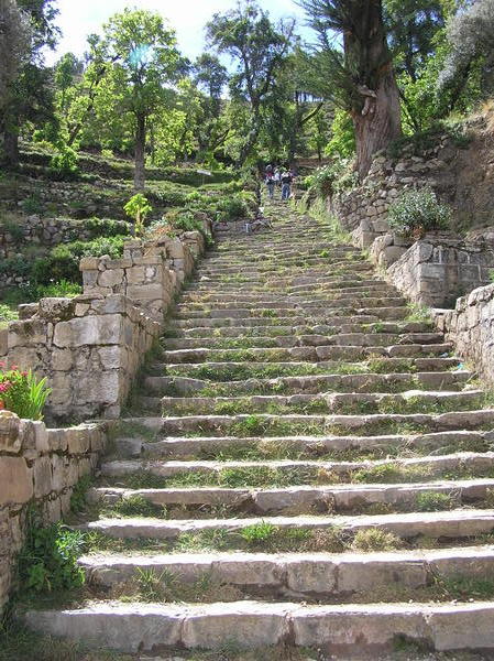 The ancient Inca stair case on Isla del Sol