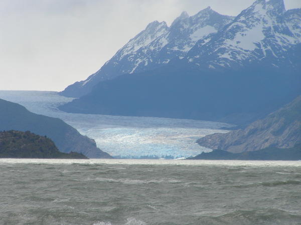 Distant Glacier Grey carving its way through the mountains
