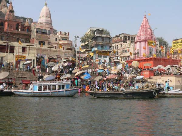 Varanasi ghats & boats on the Ganges