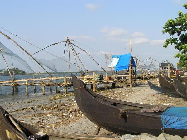 Chinese fishing nets in Cochin harbour