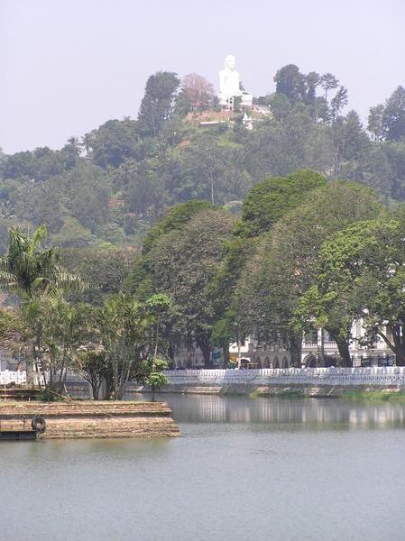 Kandy - across the lake to the Buddha on the hill