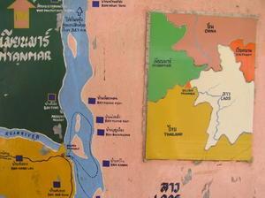 Map of Golden Triangle.  Countries are separated by Mekong River