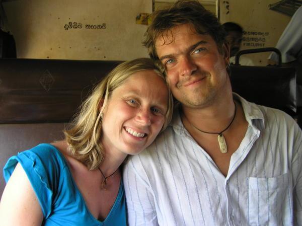 On the train from Mirissa to Unawatuna with Dutch couple