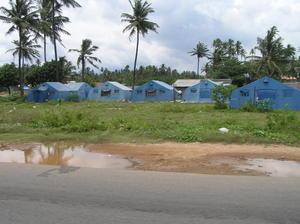 Refugee tents still in use by those who lost their homes in the Tsunami