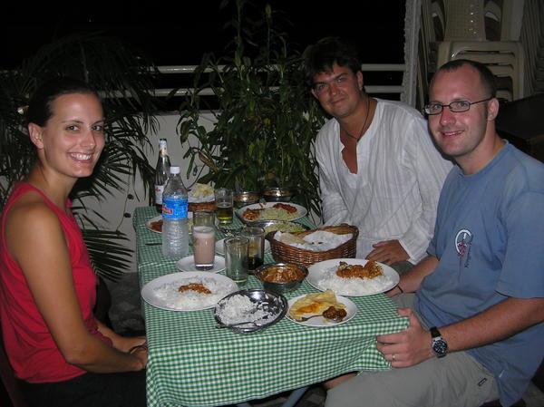Back in India - sharing a meal with Tracy & Albert