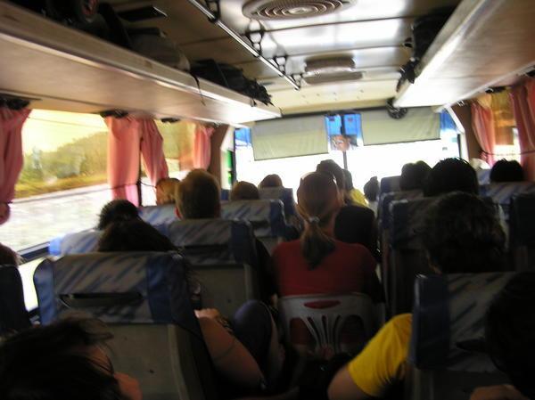 On the hellish bus journey from Vientienne to Vang Vieng
