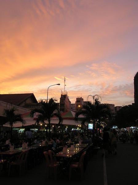 Dusk at the central marketplace
