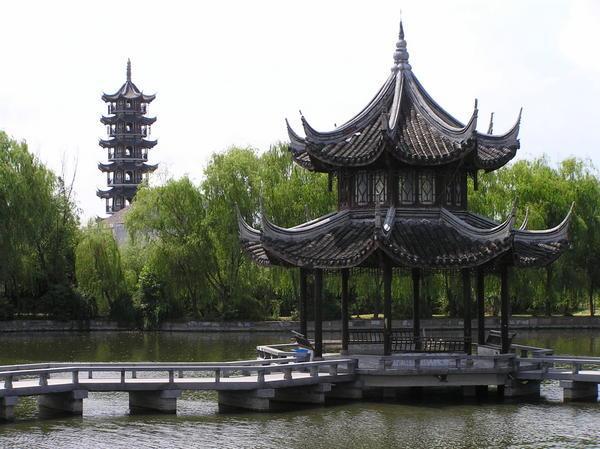 Pagodas in Zhouzhuang temple grounds