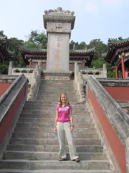 Bronia on the steps at the Summer Palace