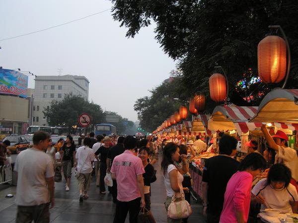 The night market where every kind of food is sold