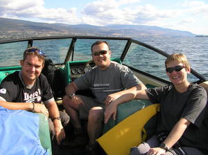 Dave, Colin & Marta on Okanagan lake cruising around on a perfect day