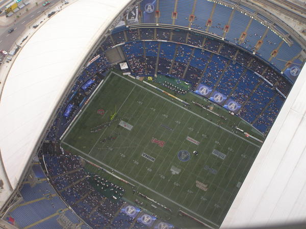 The view of the Rogers Stadium from the top of the CN Tower