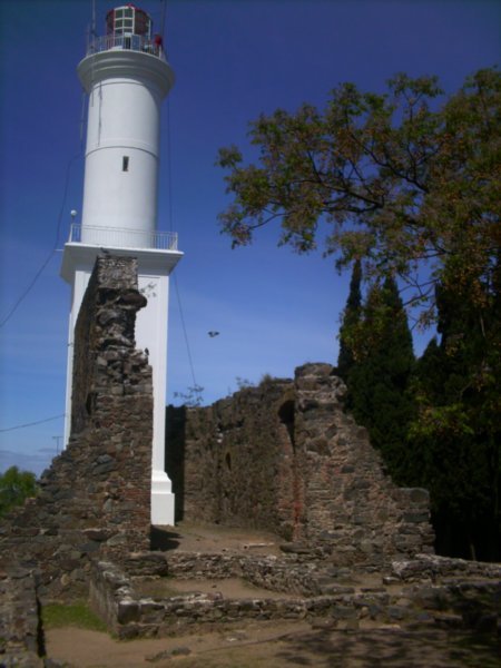 ruins of monastery and the working lighthouse