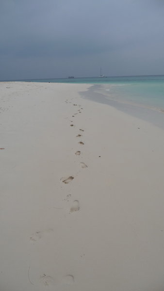 footprints in the sand- postcard pic