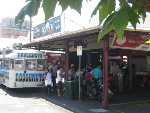 The market with the donut truck