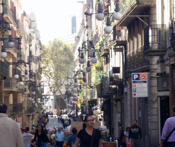 Typical Street in the Gothic Quarter(Barrio GÃ³tico)