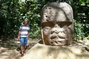 Chuck with an Olmec Head