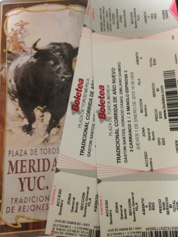 tickets for the bullfight