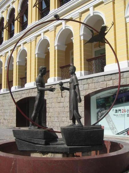 A sculpture in front of the tourism centre
