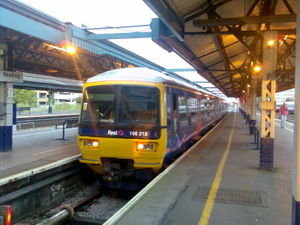 A train in Reading Station