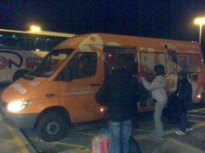 The Easybus we took to Stansted