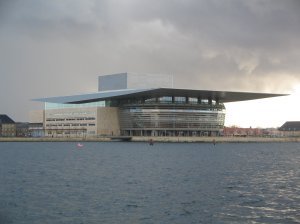 The opera house on the other side of the harbour
