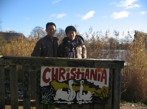 Me and Ben at the gate of Christiania